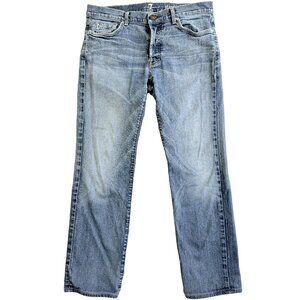 Y2K 7 For All Mankind Standard Straight Jeans Men’s Size 34 Mid‑Rise Light Wash